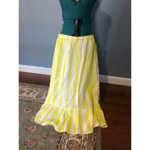 Tuckernuck Cameran Wimberly Yellow Striped Summer Maxi Skirt, NWT, XXL